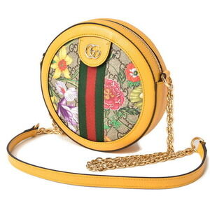 Gucci Flora Flower Weing GG Supreme Chain Shoulder Bag Yellow